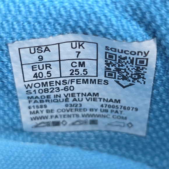 Saucony Womens Kinvara 14 Gray Blue Black Running Sneakers Shoes S10823-60 Sz 9 - Picture 12 of 12